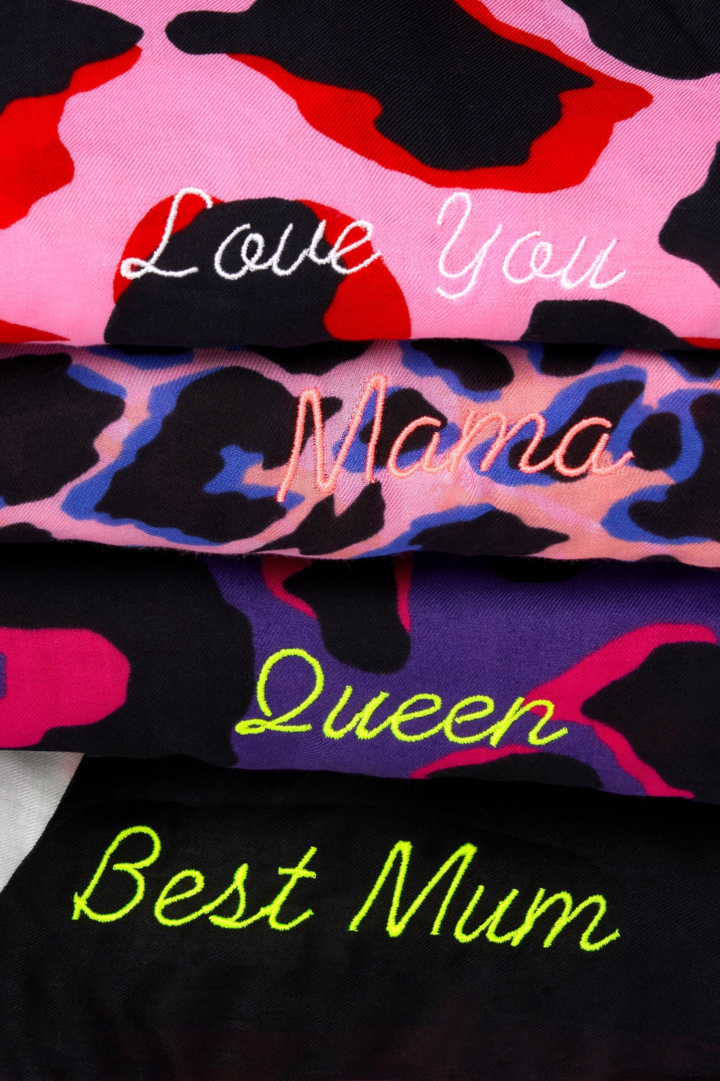 Scamp & Dude x Sophie McCartney Pink with Red and Black Mega Shadow Leopard Charity Super Scarf