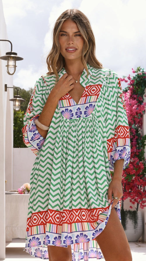 Boheme Mini Dress - Ziggy Print