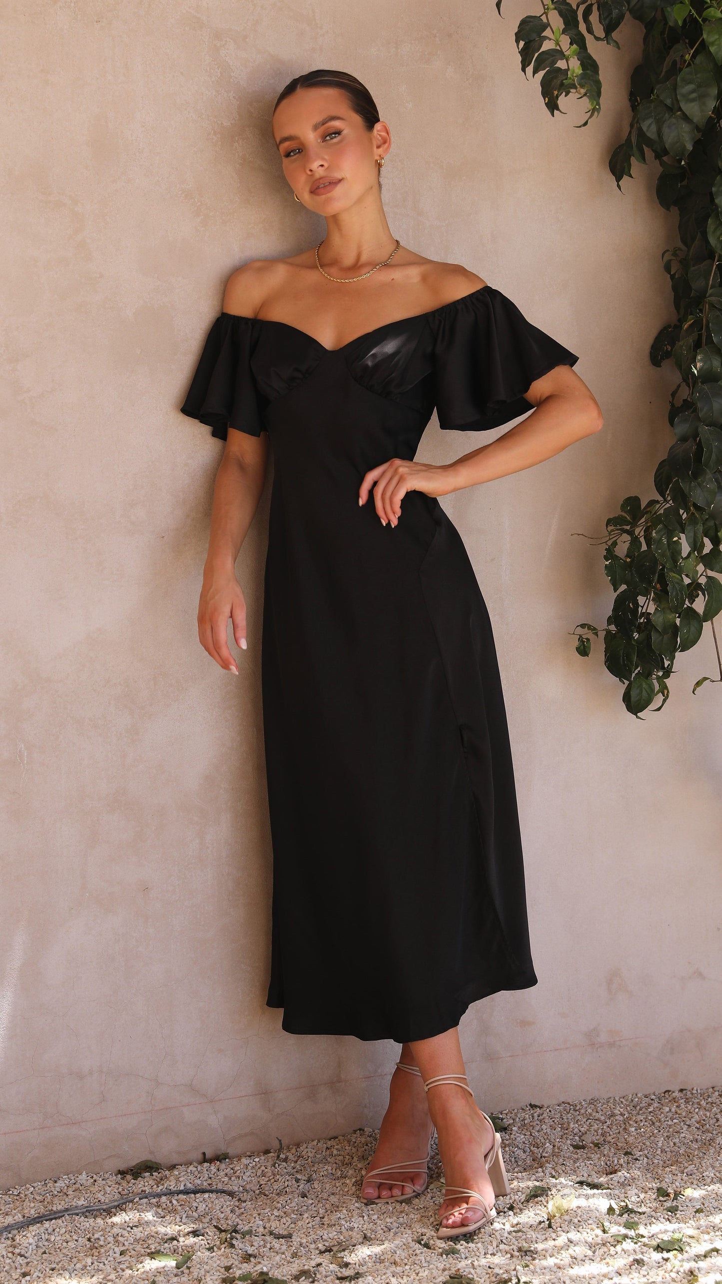 Louisa Midi Dress - Black