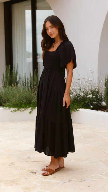 Lainey Midi Dress - Black