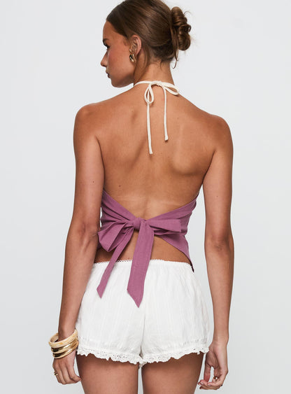 Carmelah Top Purple / White
