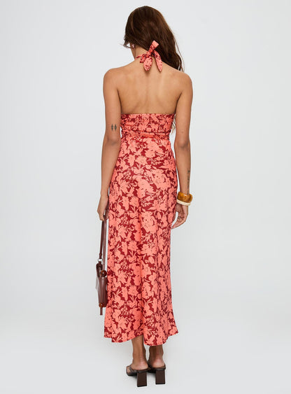Casablanca Maxi Skirt Red Floral
