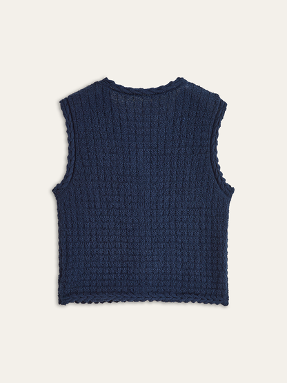 Sleeveless V-Neck Buttoned Vest