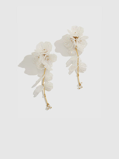 Floral Iridescent Drop Earrings