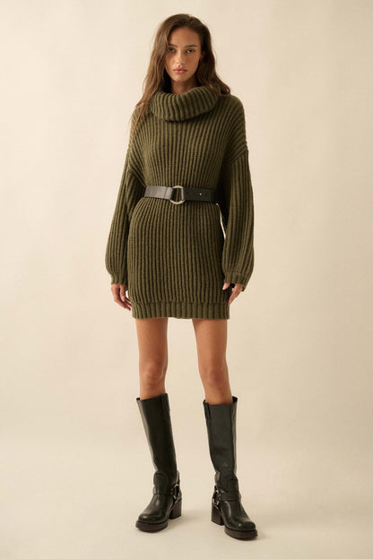 Cozy Up Chunky Knit Oversize Cowl-Neck Sweater
