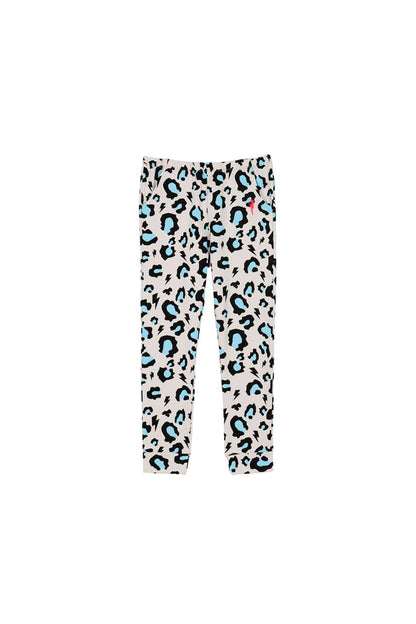Kids Grey with Blue Snow Leopard Joggers