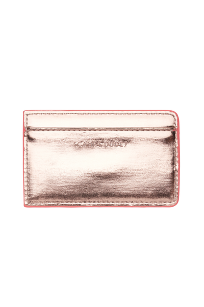 Rose Gold with Coral Card Holder